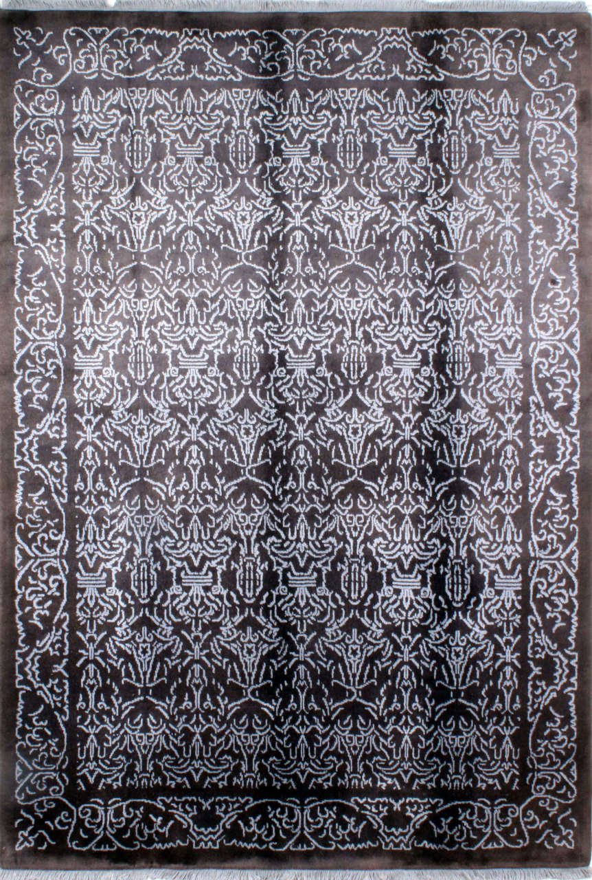 İpek Desenli Antrasit Halı