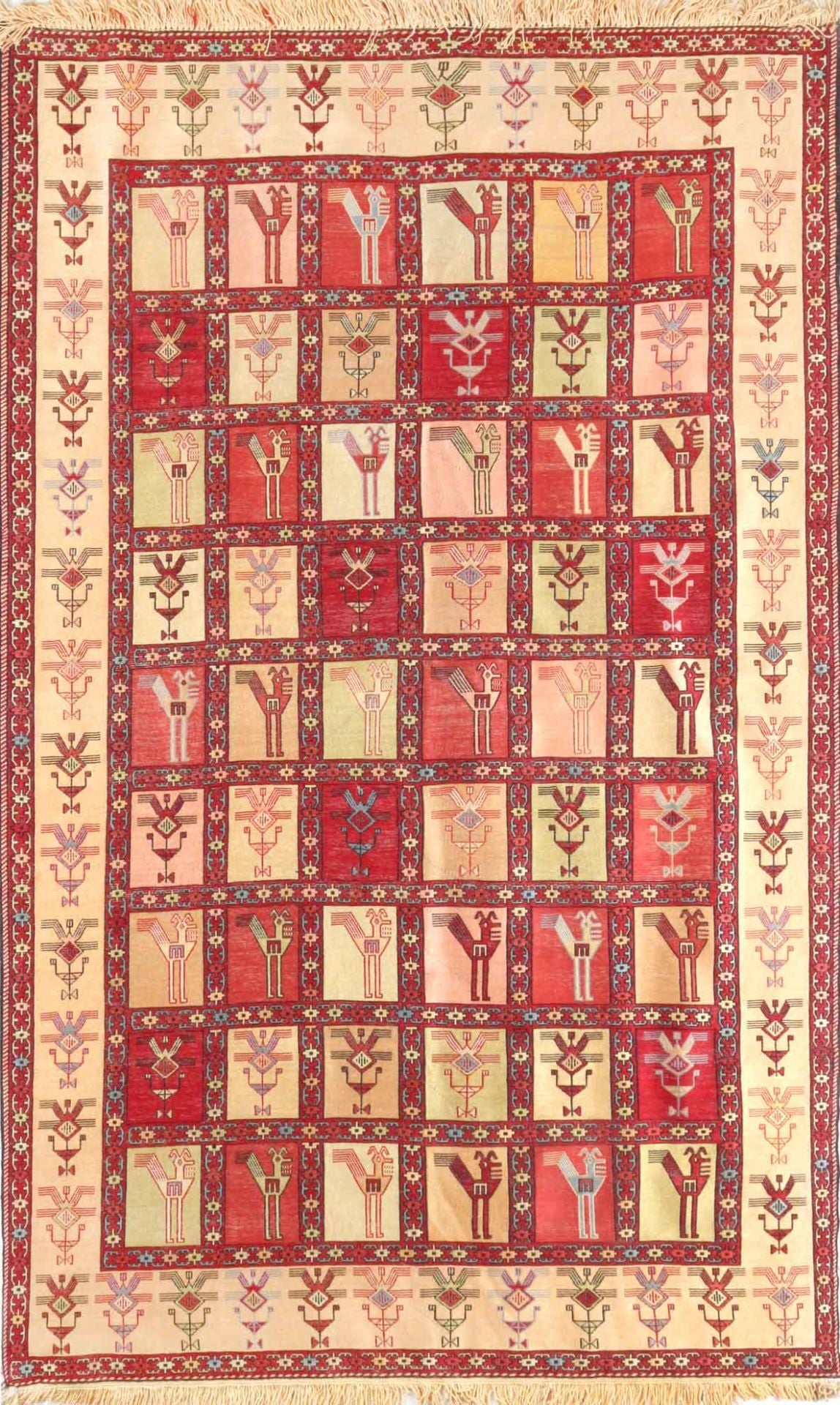 Pure Silk Persian Shahseven Rug