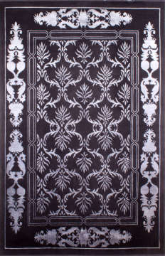 İpek Desenli Koyu Renk El Halısı