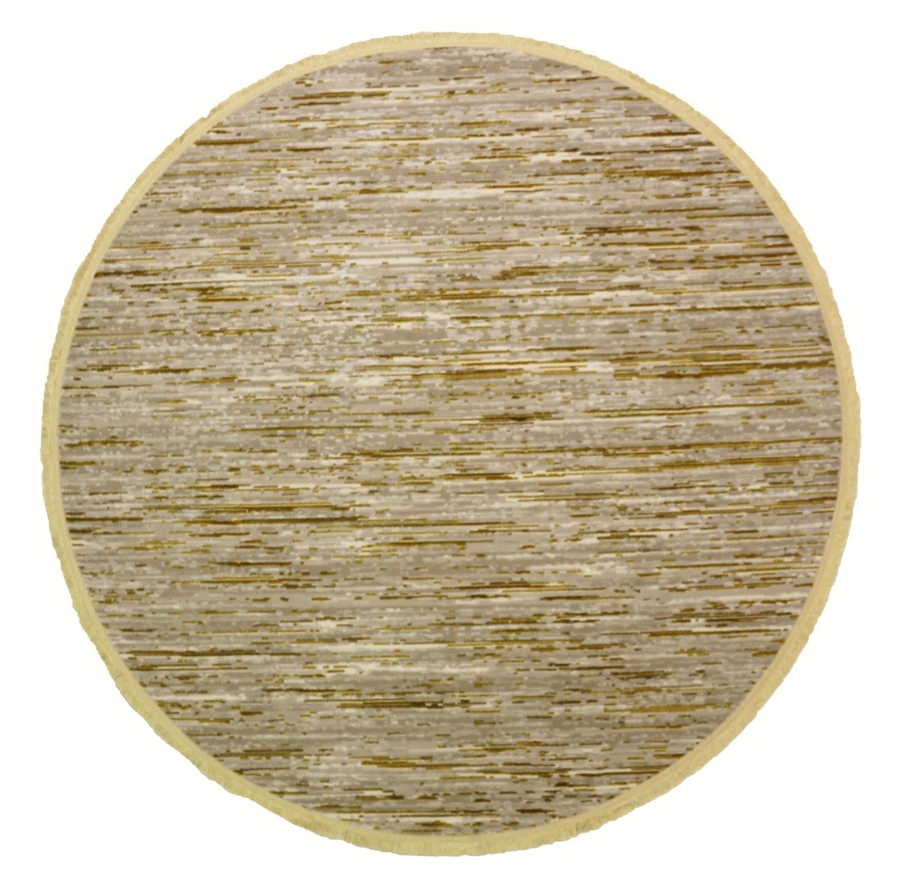 Sarı Çizgili Yuvarlak Halı