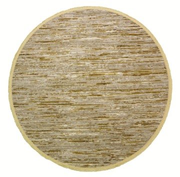 Sarı Çizgili Yuvarlak Halı