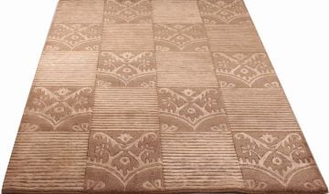 Brown Modern Patterned Handmade Carpet