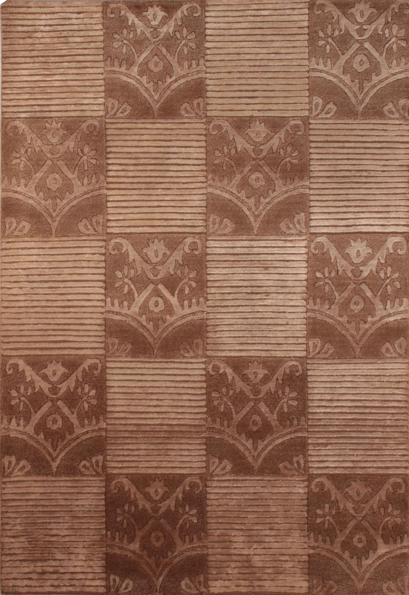 Brown Modern Patterned Handmade Carpet