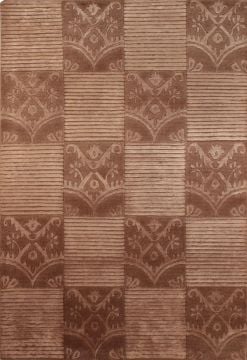 Brown Modern Patterned Handmade Carpet