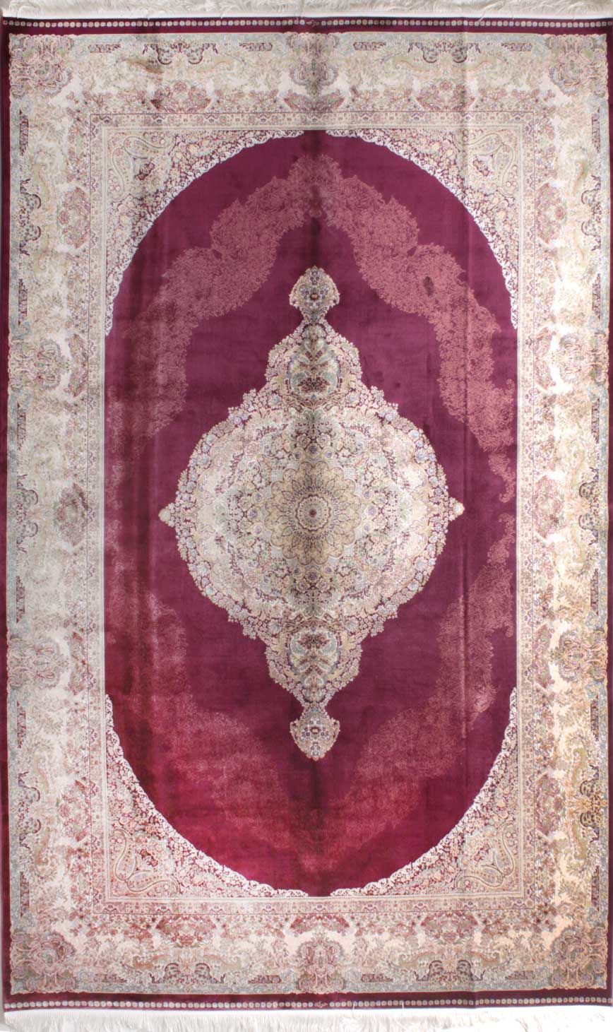 Bordo Klasik İpek Salon Halısı