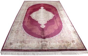 Bordo Klasik İpek Salon Halısı