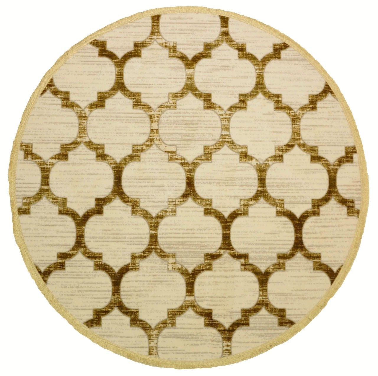 Sarı Morocco Desen Yuvarlak Halı