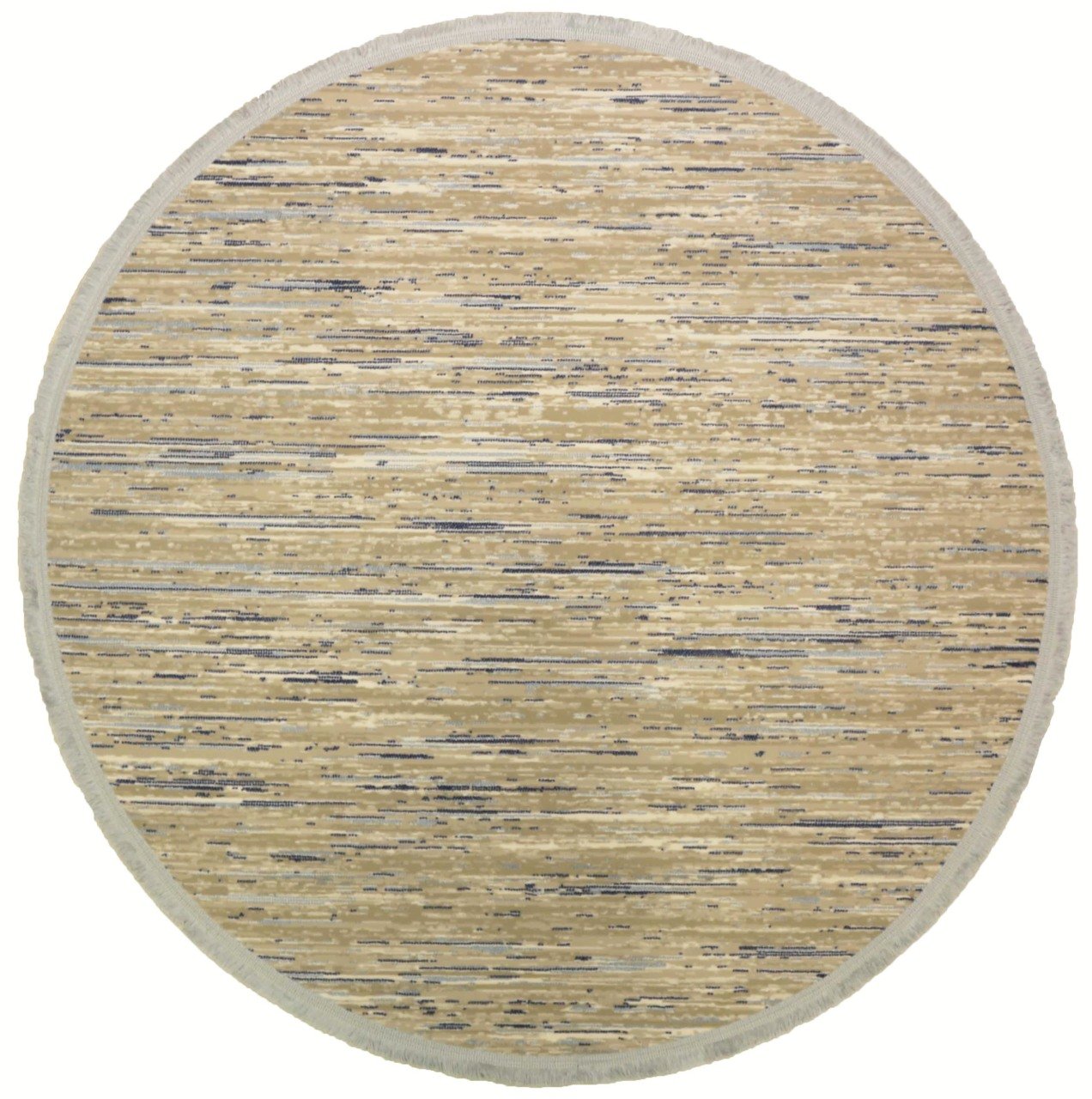 Mavi Çizgili Yuvarlak Halı