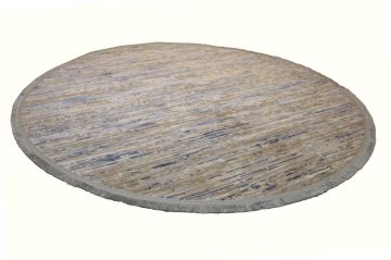 Mavi Çizgili Yuvarlak Halı