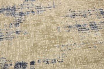 Mavi Bej Yuvarlak Halı