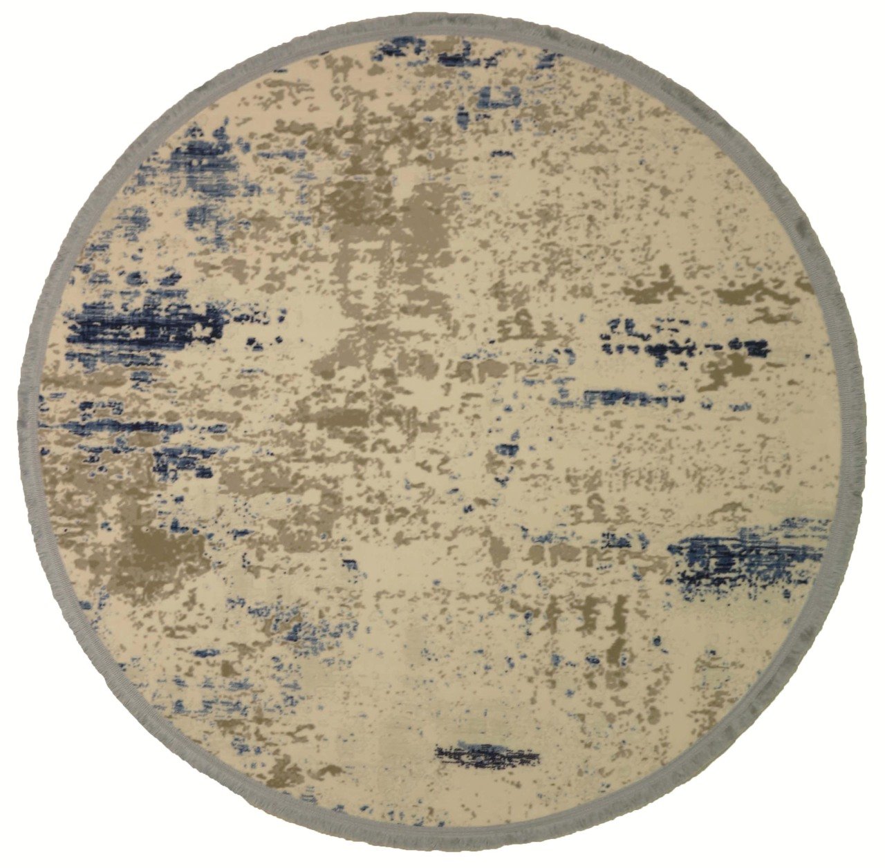 Modern Yuvarlak Mavi Halı