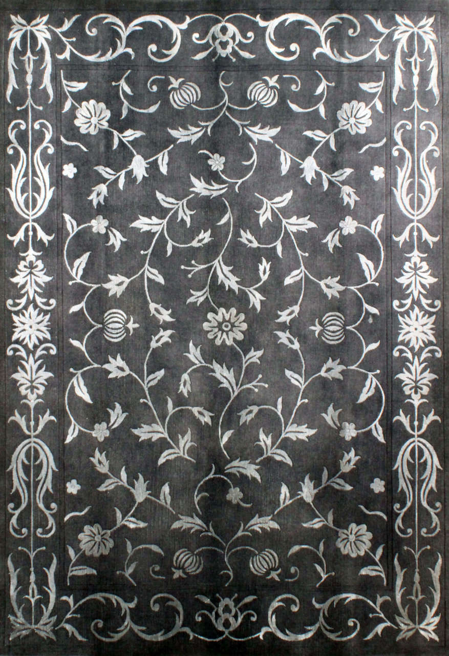 Desenleri İpek Koyu Renk Salon Halısı