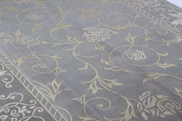 Desenleri İpek Gri El Dokuması Şık Halı