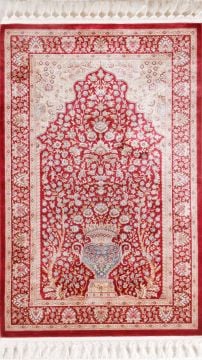 Bordo Bambu İpek Namazlık Seccade 0,80 x 1,25 = 1,00m²