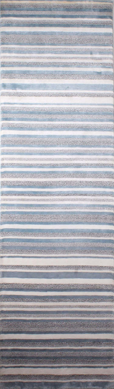 Parlak Mavi Çizgili Koridor Halısı