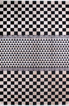 Geometrik Desenli Bambu Halı