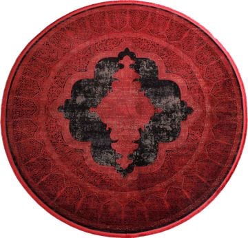 Klasik Madalyon Desenli Eskitme Bambu Halı