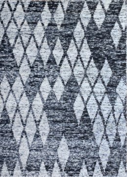 Siyah Beyaz Bambu İpek Halı