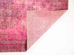 El Dokuması Fuşya Vintage Halı