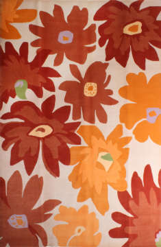 Çiçekli Modern El Halısı