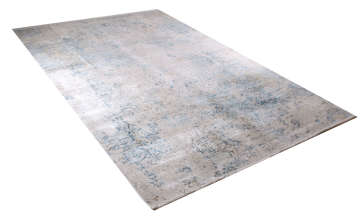 Mavi Bej Modern Tasarımlı Bambu Halı 2.00 x 2.90