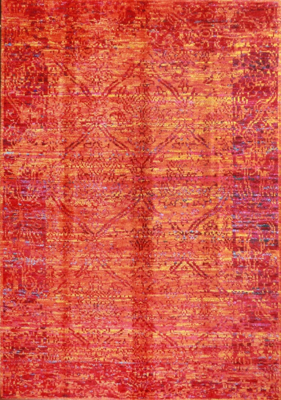 Kırmızı Bambu İpek Halı