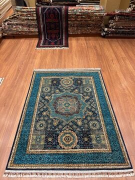 Lacivert Memlük Desenli El Halısı