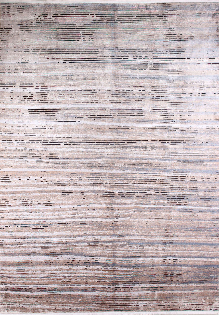 Ton in Ton Renk Geçişli Çizgili Bambu Halı 2.00 x 2.90