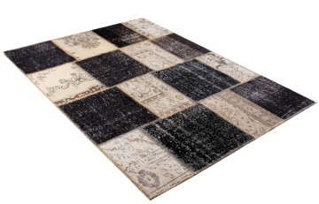 Siyah Bej Patchwork Halı