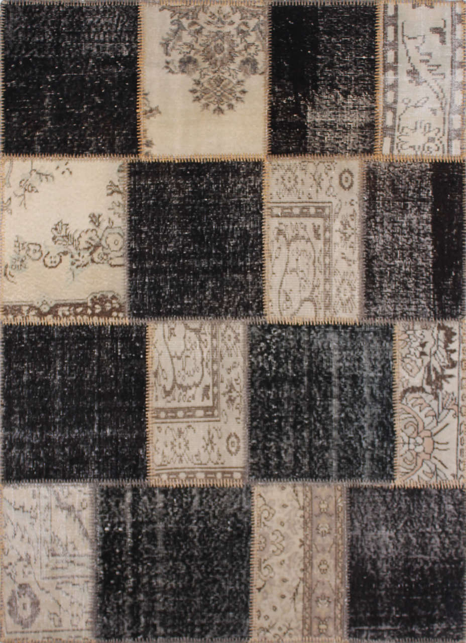 Siyah Bej Patchwork Halı