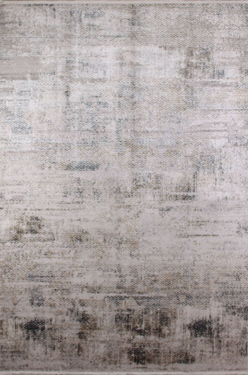 Mavi Bej Soyut Desenli Yumuşak Bambu Halı 2.00 x 2.90