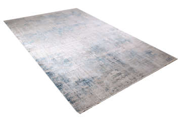 Mavi Beyaz Desenli Modern Bambu Halı