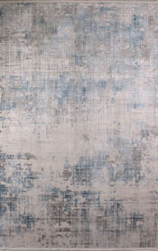 Mavi Beyaz Desenli Modern Bambu Halı