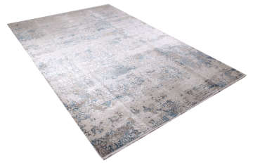 Silik Desenli Mavi Beyaz Bambu Halı