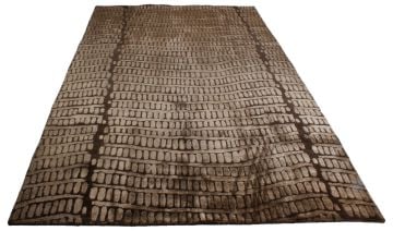 Animalistic Silk Patterned Handmade Carpet