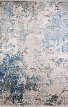 Parlak Mavi Desenli Şık Bambu Halı