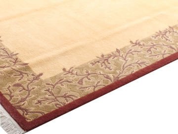 Ortası Düz Sarı Renk %100 Yün El Halısı