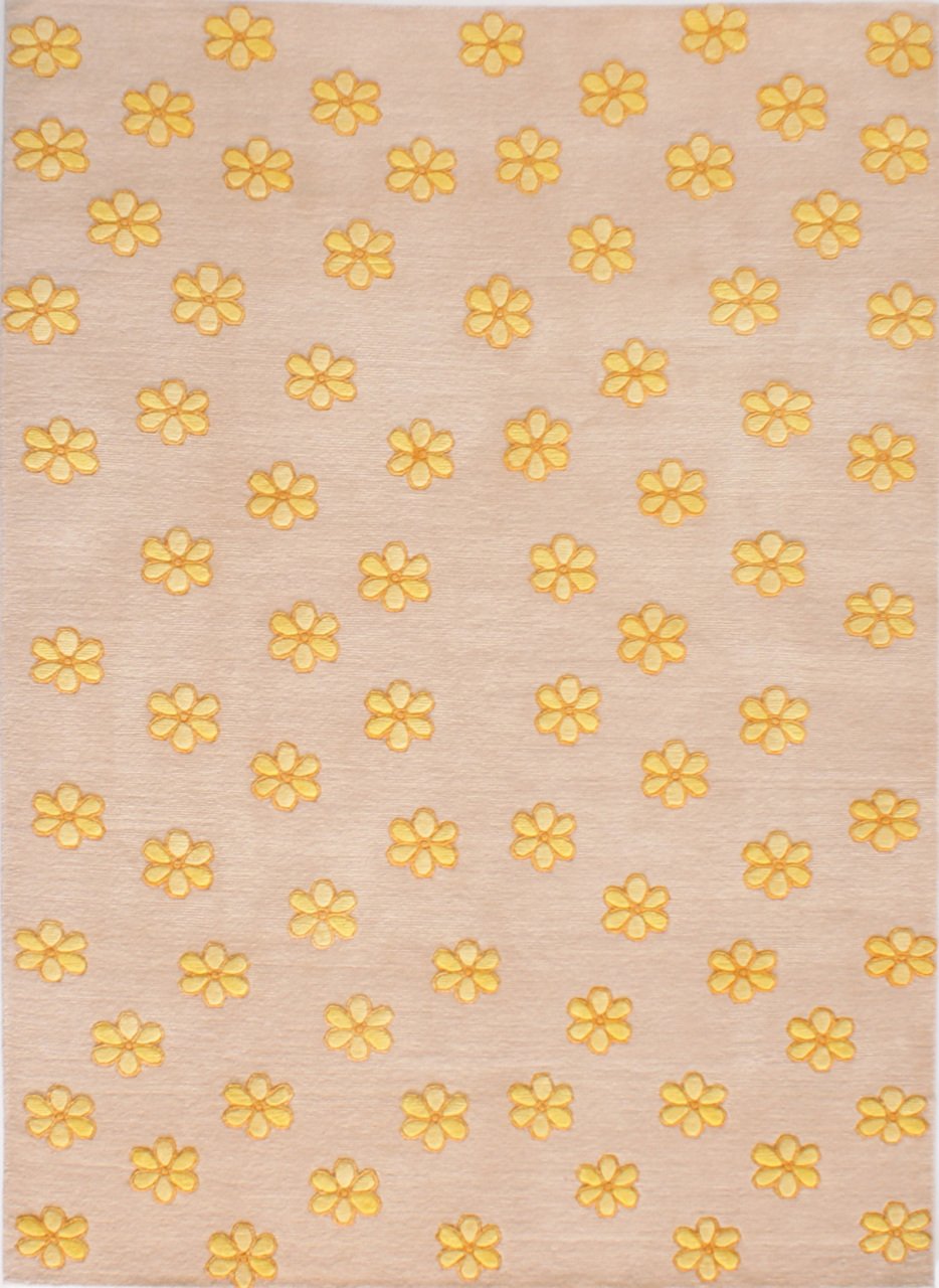 Sarı Çiçekli Kız Çocuk Odası Halısı