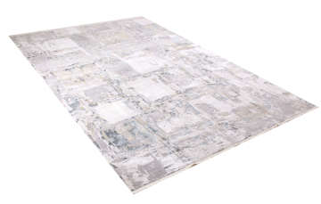 Gri Beyaz Modern Tasarımlı Bambu Halı 2.00 x 2.90