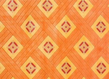 Baklava Desenli Turuncu Halı