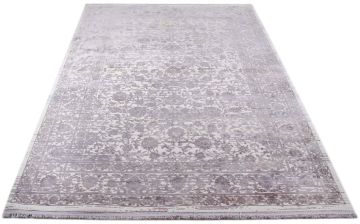 Klasik Eskitmeli Gri Renk Bambu Halı