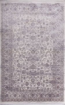 Klasik Eskitmeli Gri Renk Bambu Halı