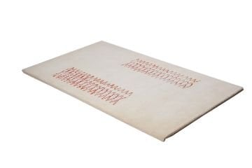 Red Embroidered Wool Nepal Carpet