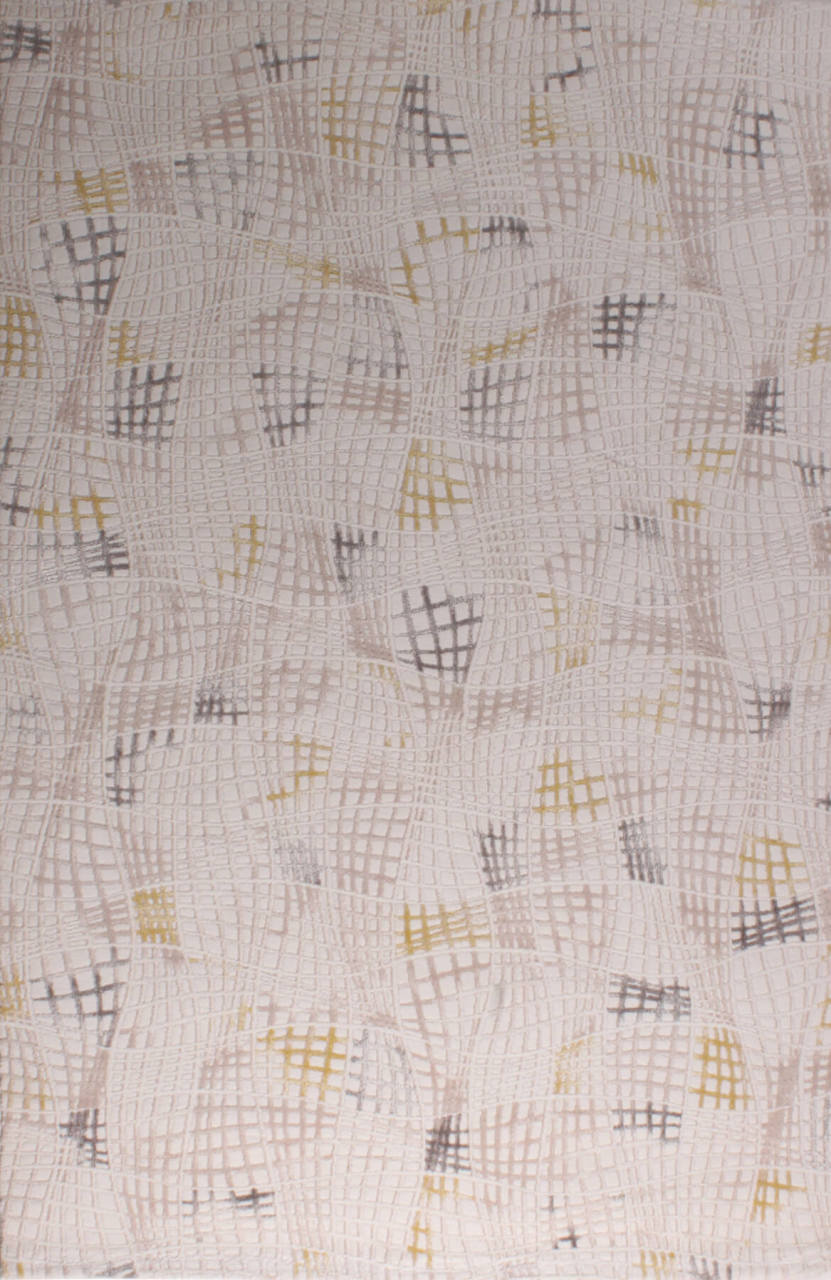 Sarı Gri Desenli Modern Halı