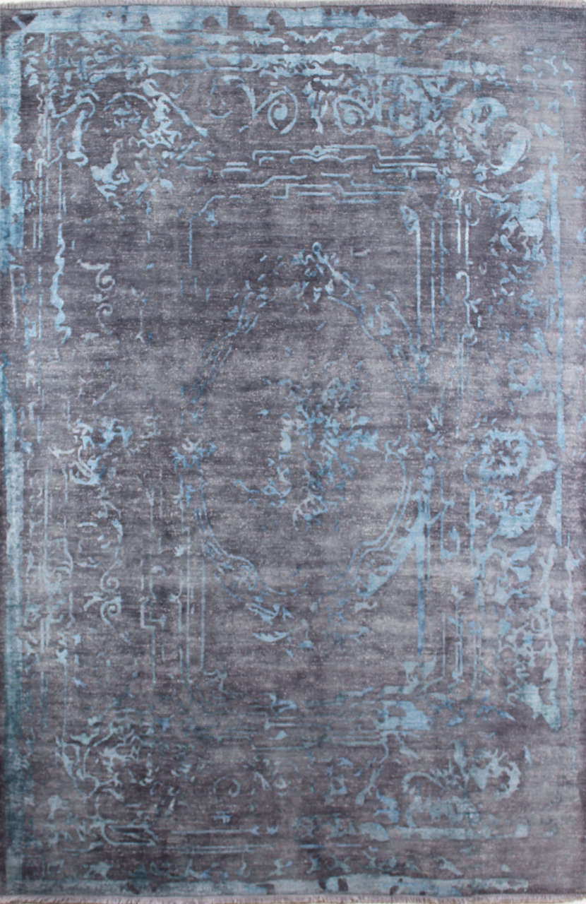 Desenleri İpek Modern Tasarım Mavi Modern Salon Halısı