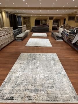 Grili Beyazlı Modern Makina Halısı