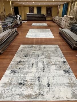 Beyazlı Grili Modern Halı