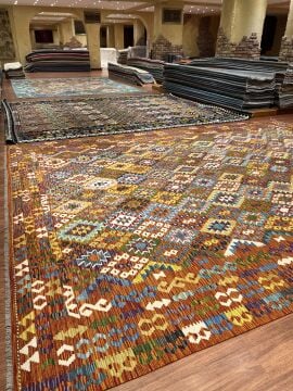 Büyük Boy Turuncu Kilim