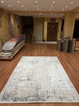 Eskitme Damask Desenli Bambu Halı