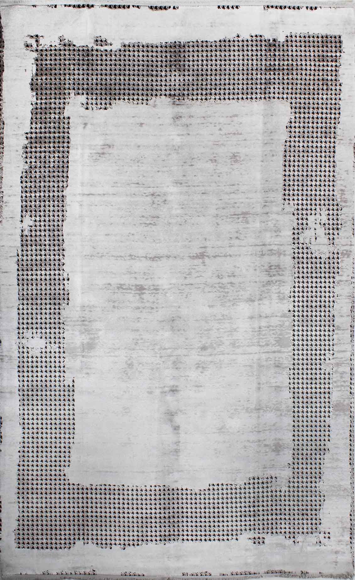 Antique Houndstooth Patterned Bamboo Carpet